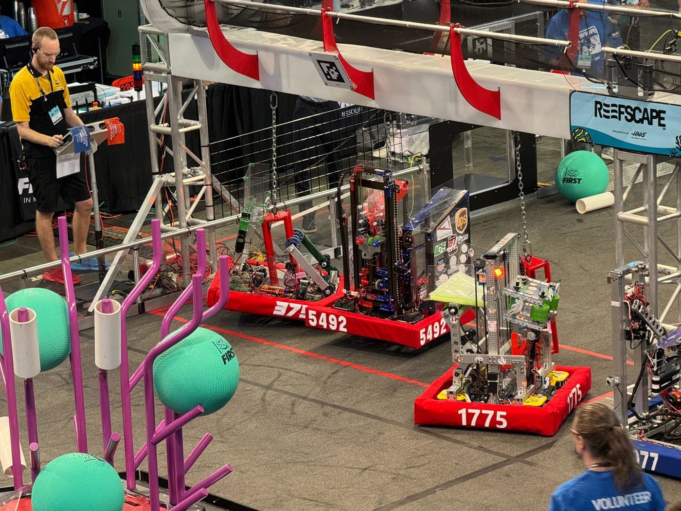 Team 5492 competing at 2025 Reefscape regional