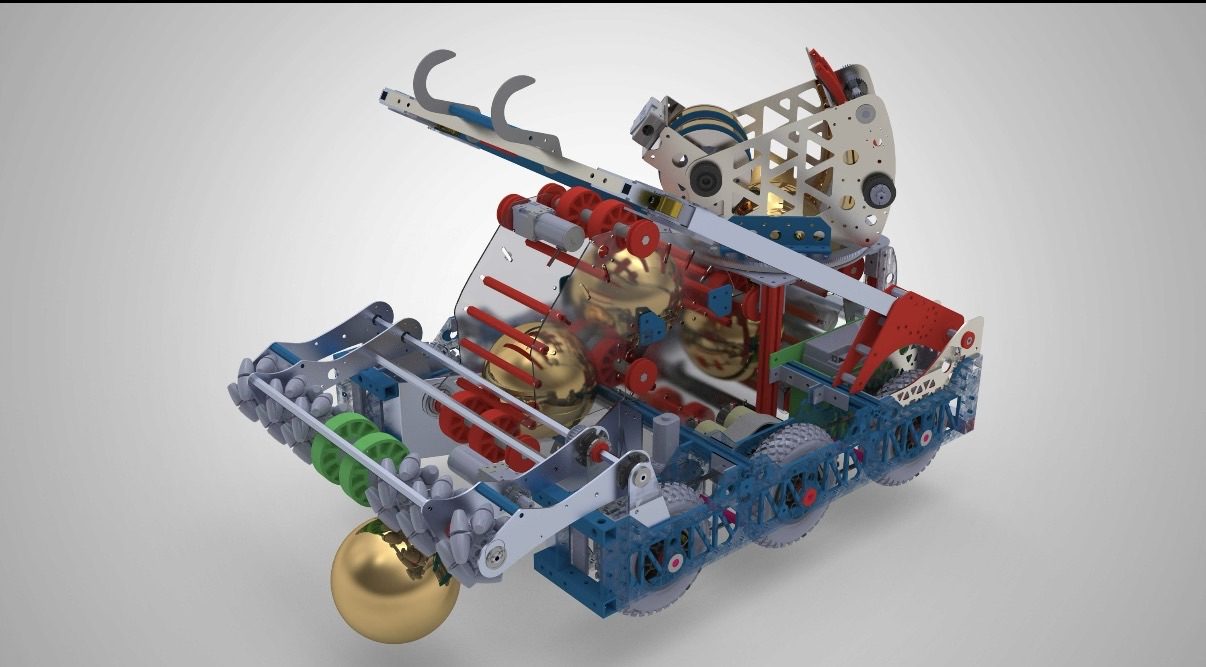 Team 5492 2021 Infinite Recharge at Home robot — Turret Tim CAD render